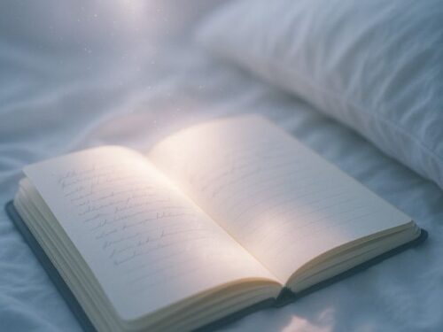 Avatud märkmik ja pastakas pehmes hommikuvalguses