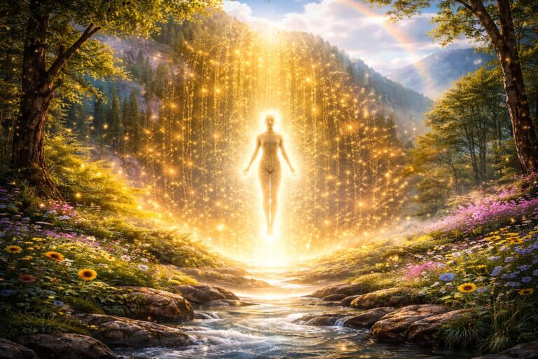 Kuldne valguskeha looduses – hingeenergia ja sisemise sõnumi tajumise sümbol