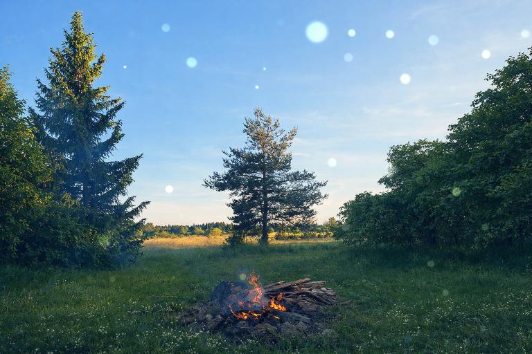 Lõke suve õhtul, empaadi energia puhastamine